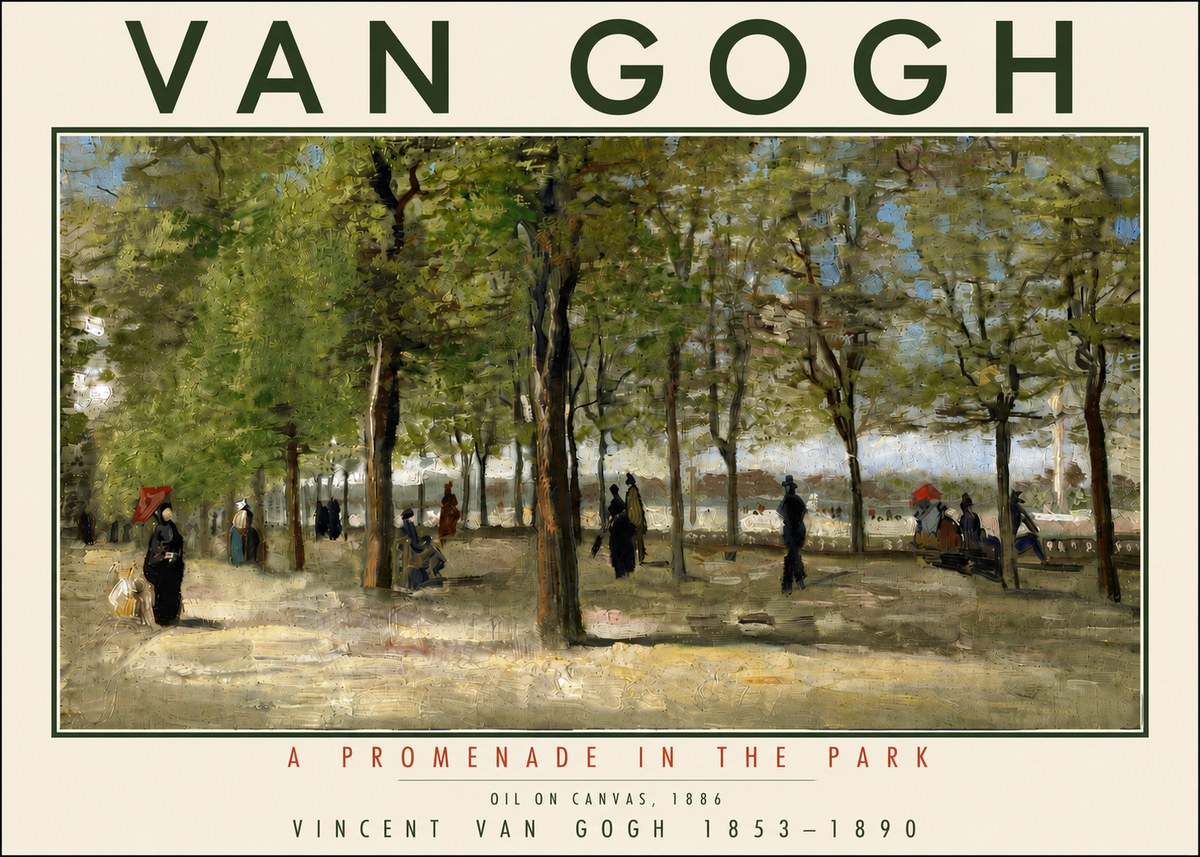 Van Gogh A Promenade in the Park No4 - Affiche