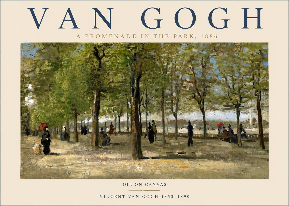 Van Gogh A Promenade in the Park No5 - Affiche