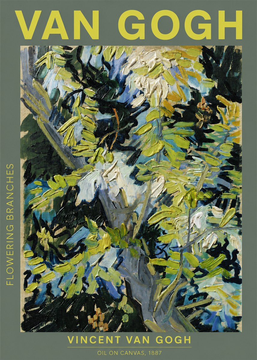 Van Gogh Flowering Branches No2 - Affiche
