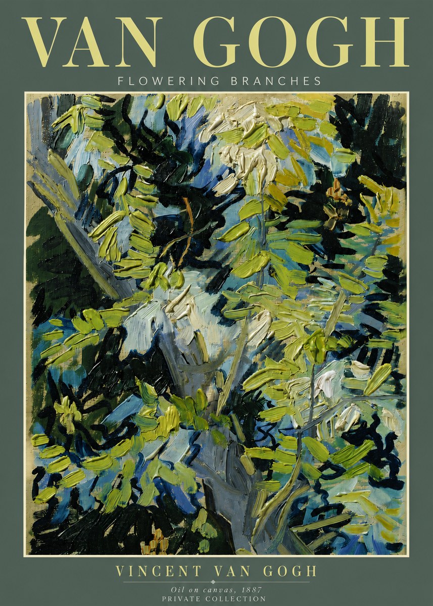 Van Gogh Flowering Branches No5 - Affiche