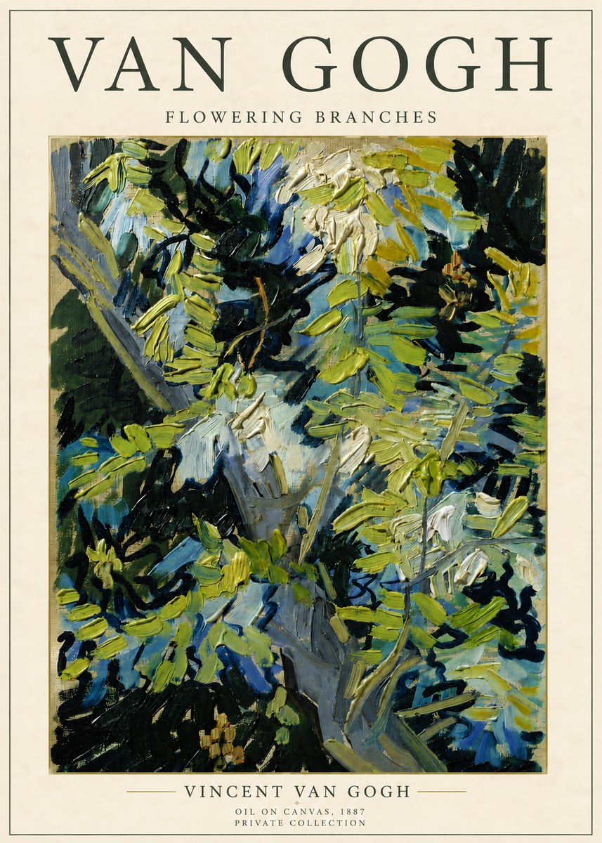 Van Gogh Flowering Branches No6 - Affiche