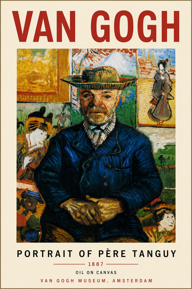 Van Gogh Portrait of Père Tanguy II No6 - Affiche