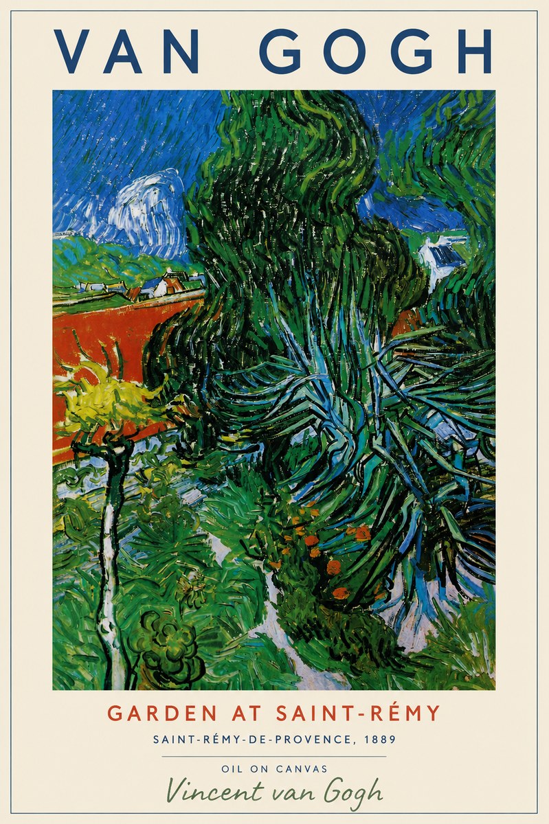 Van Gogh Garden at Saint-rémy No2 - Affiche