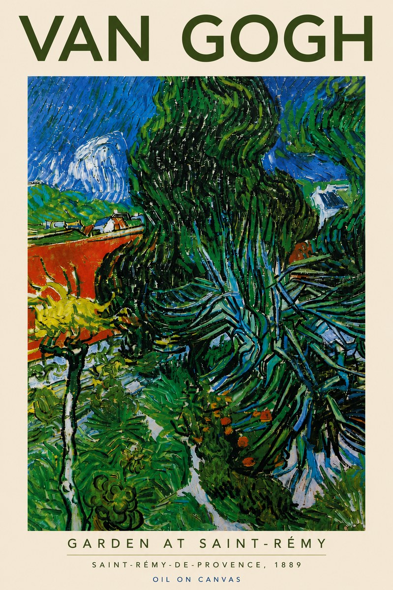 Van Gogh Garden at Saint-rémy No5 - Affiche