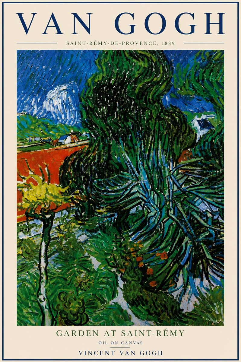 Van Gogh Garden at Saint-rémy No6 - Affiche