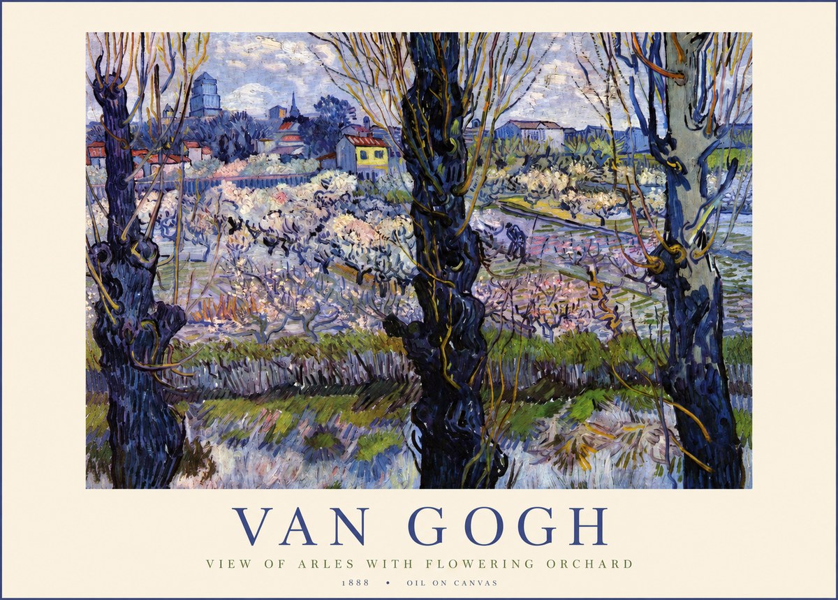 Van Gogh View of Arles with Flowering Orchard No1 - Affiche