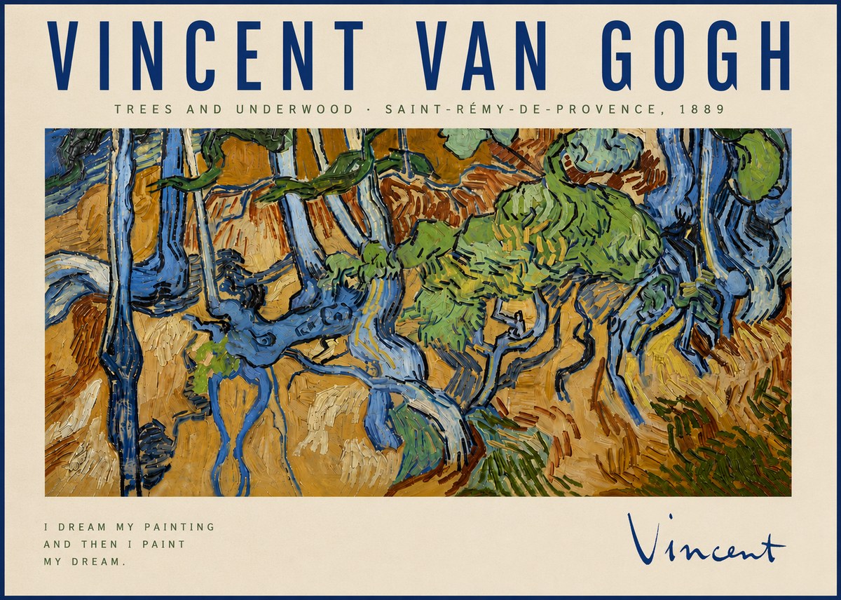 Van Gogh Trees and Underwood No4 - Affiche