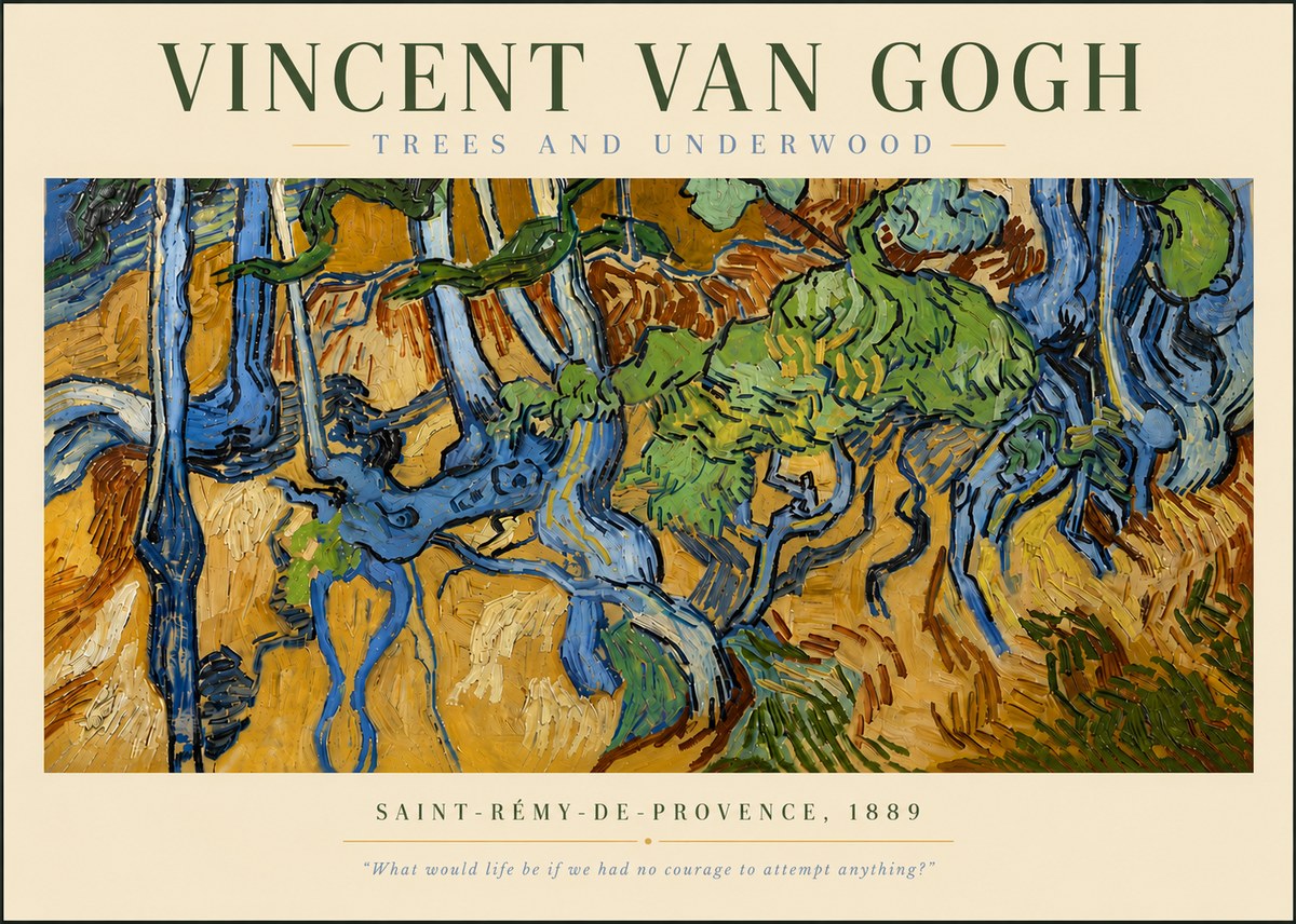 Van Gogh Trees and Underwood No5 - Affiche