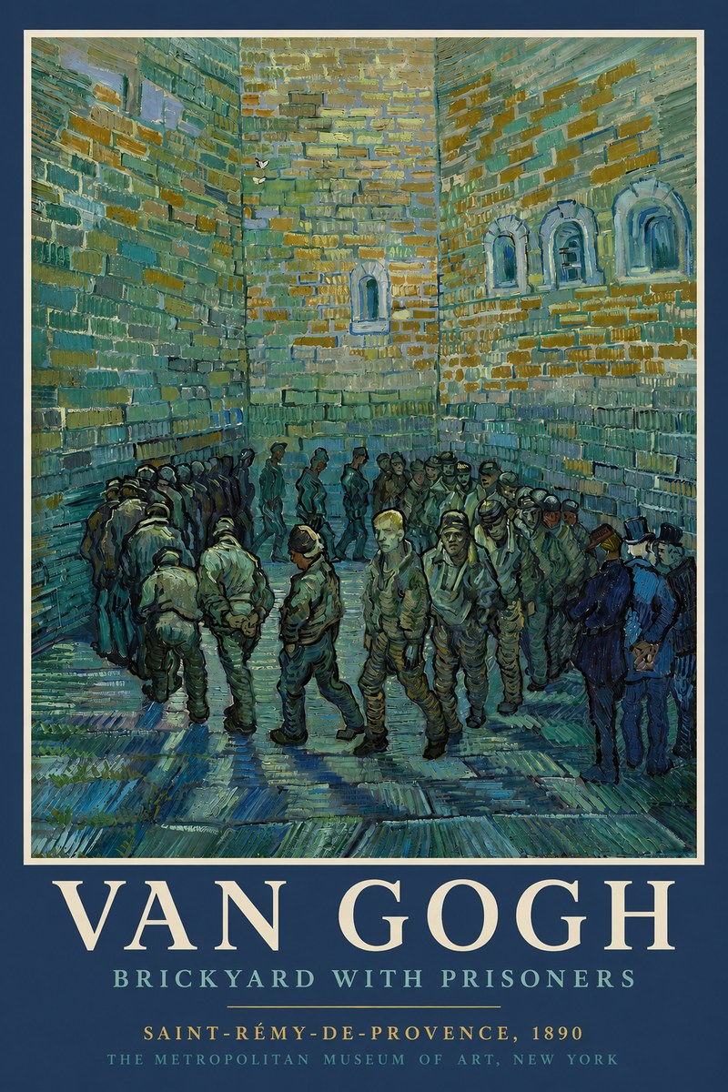 Van Gogh Brickyard with Prisoners No2 - Affiche