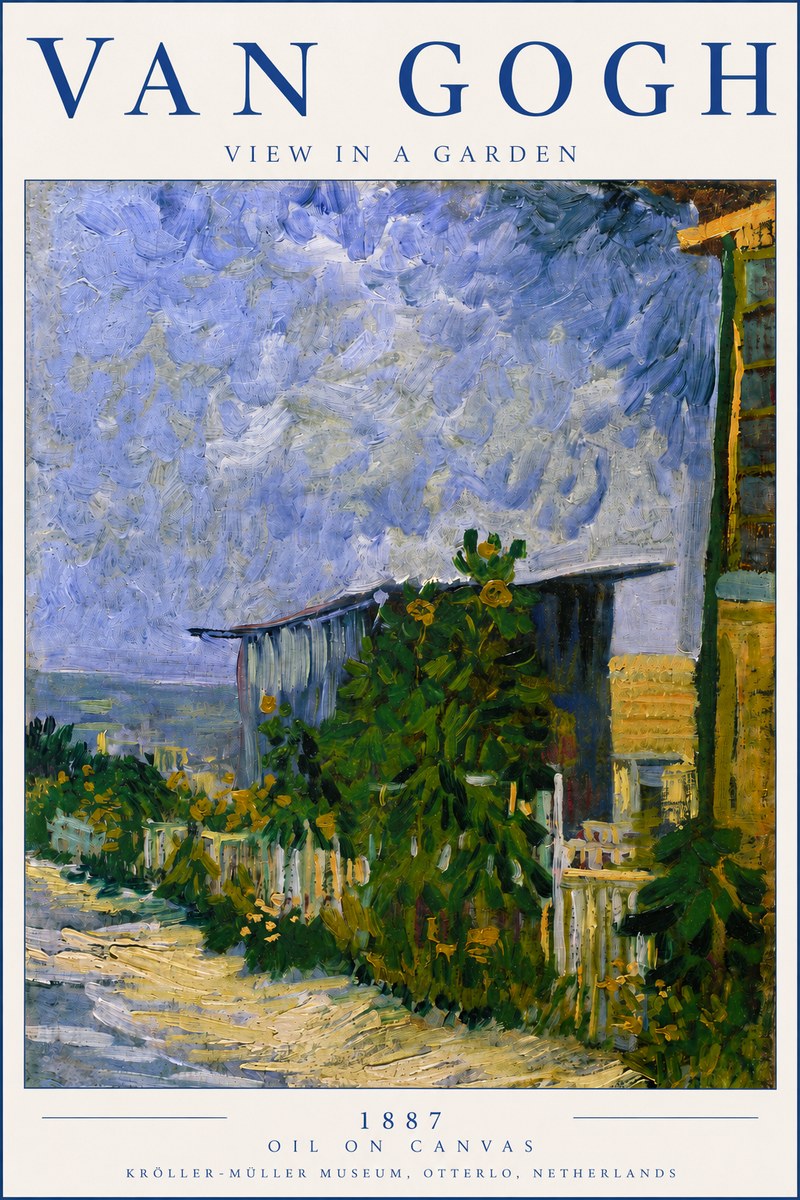 Van Gogh View in a Garden No3 - Affiche