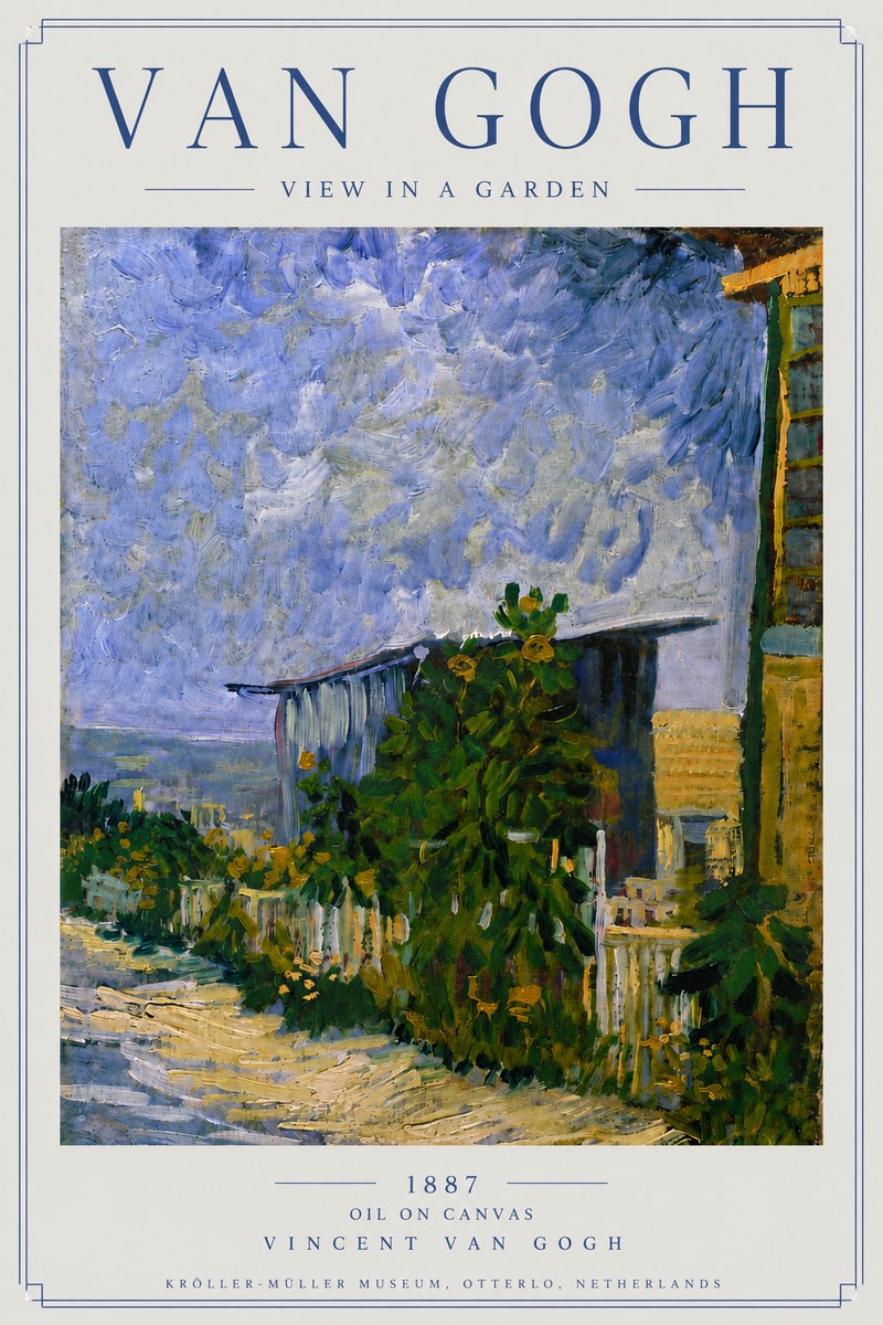Van Gogh View in a Garden No6 - Affiche