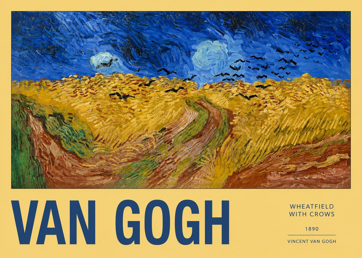 Van Gogh Wheatfield with Crows No2 - Affiche