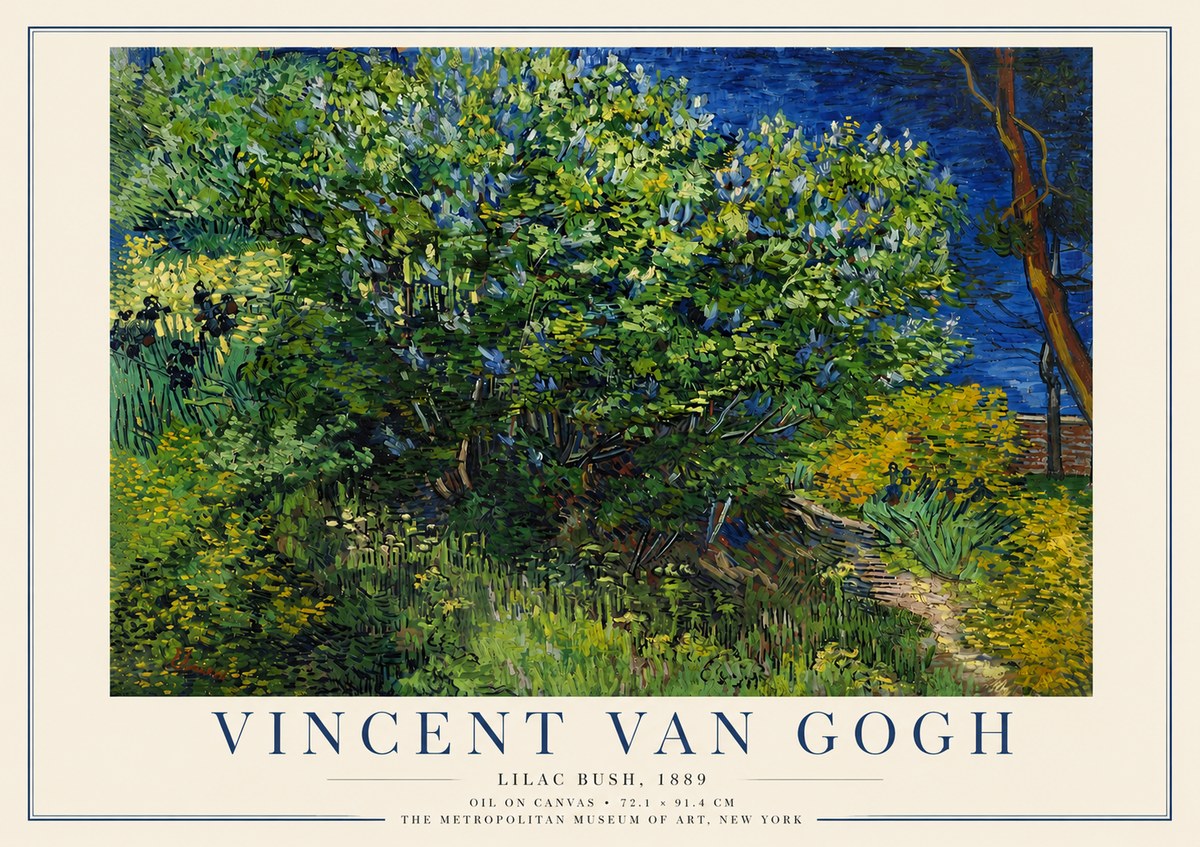 Van Gogh Lilac Bush No3 - Affiche