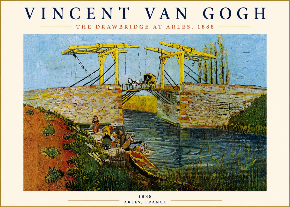 Van Gogh The Drawbridge at Arles III No5 - Affiche