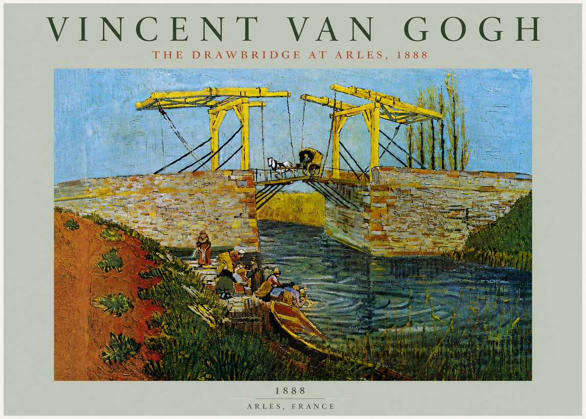 Van Gogh The Drawbridge at Arles III No6 - Affiche