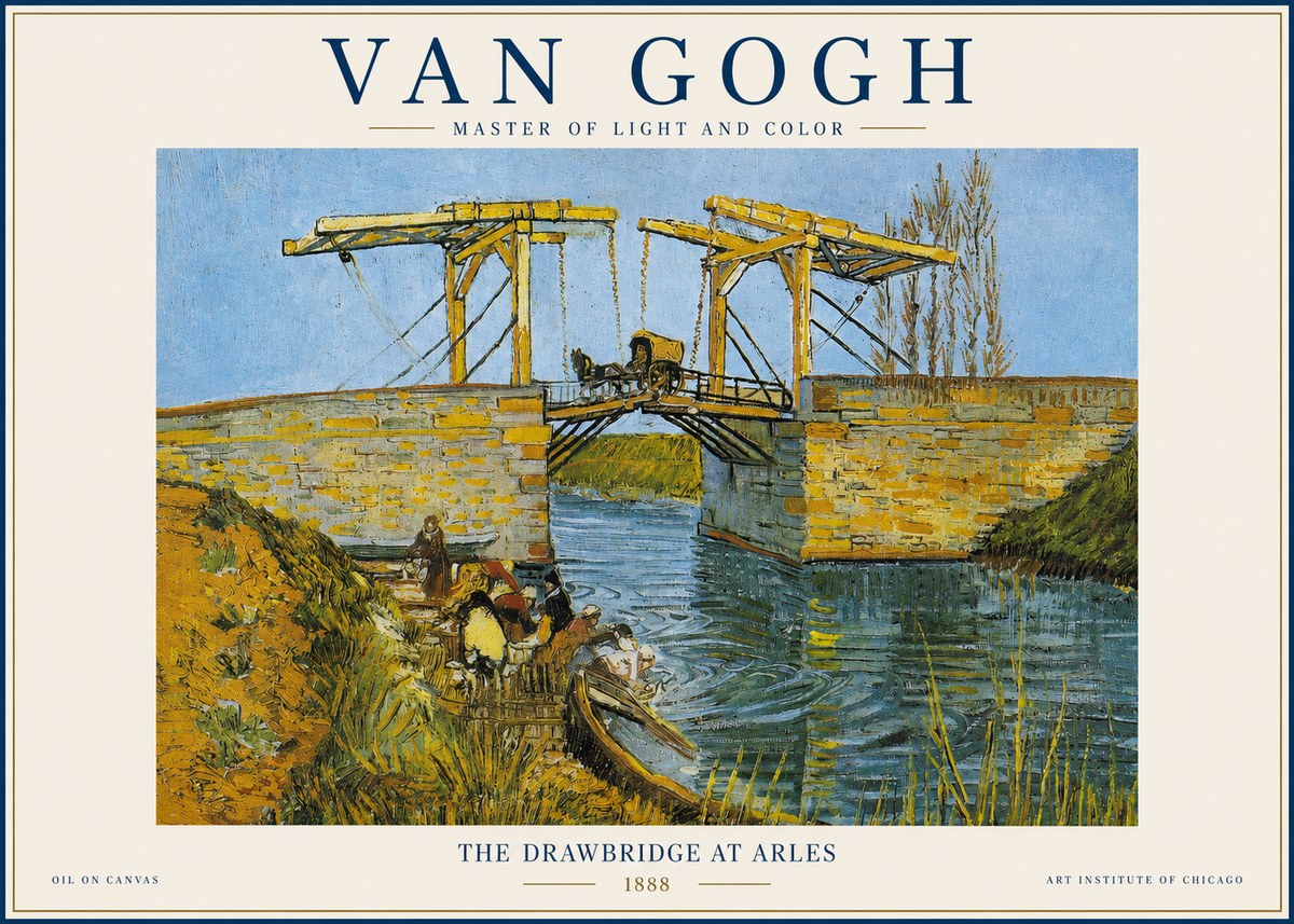 Van Gogh The Drawbridge at Arles IV No2 - Affiche