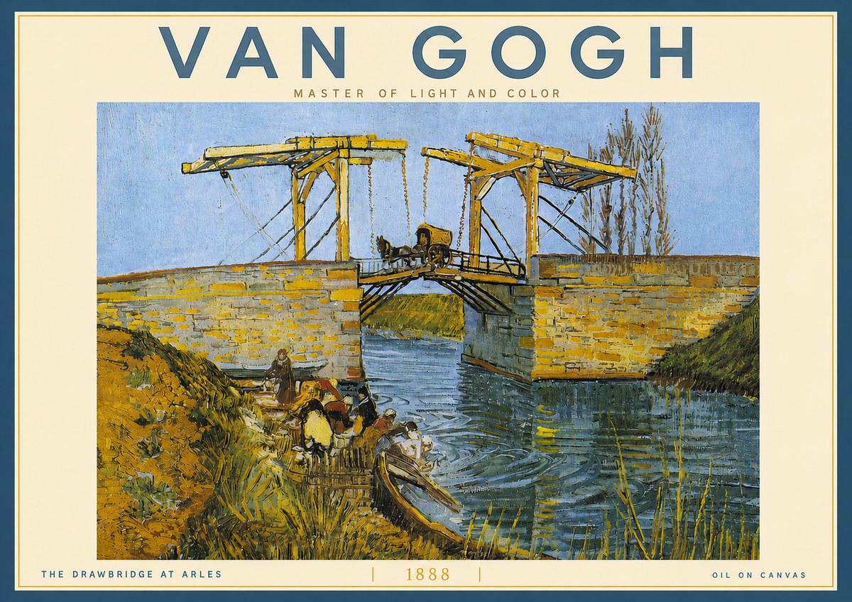 Van Gogh The Drawbridge at Arles IV No5 - Affiche