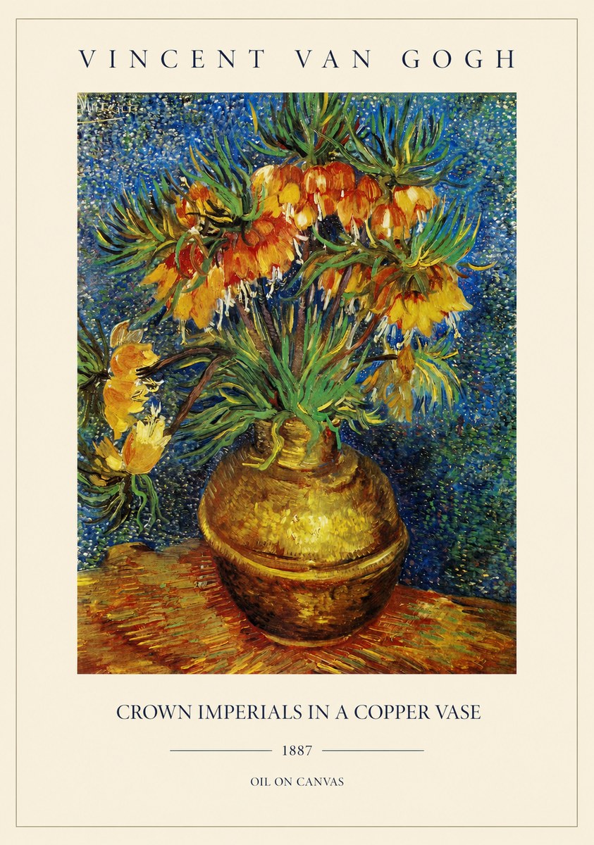 Van Gogh Crown Imperials in a Copper Vase No1 - Affiche