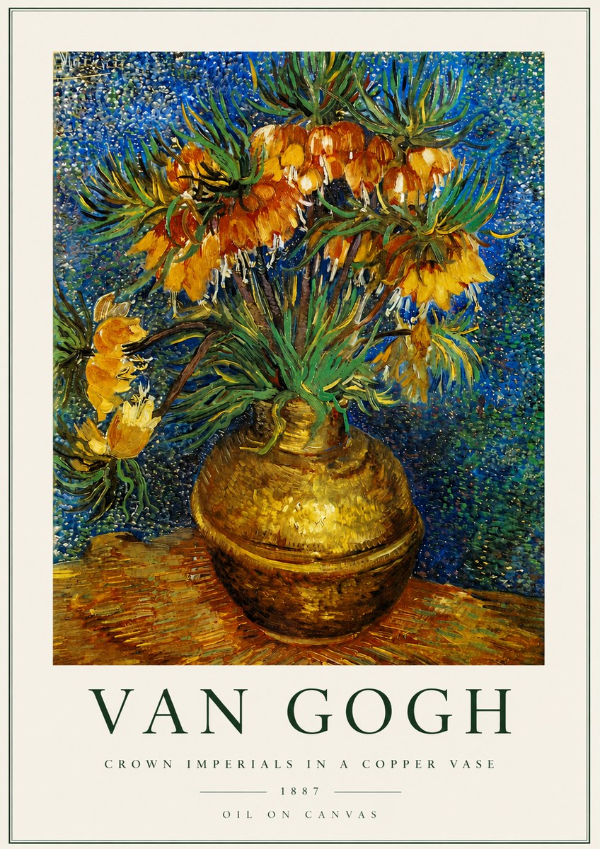 Van Gogh Crown Imperials in a Copper Vase No3 - Affiche