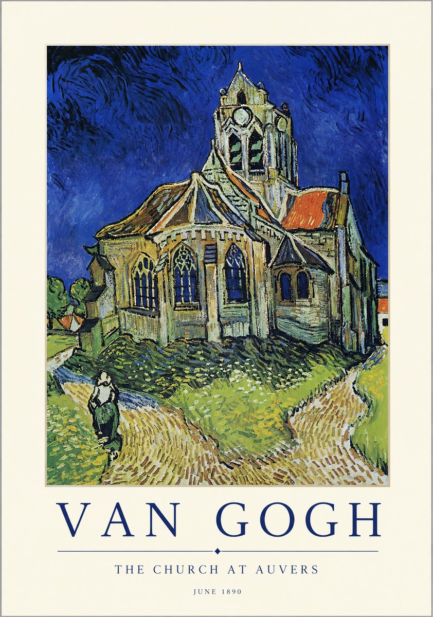 Van Gogh The Church at Auvers II No1 - Affiche