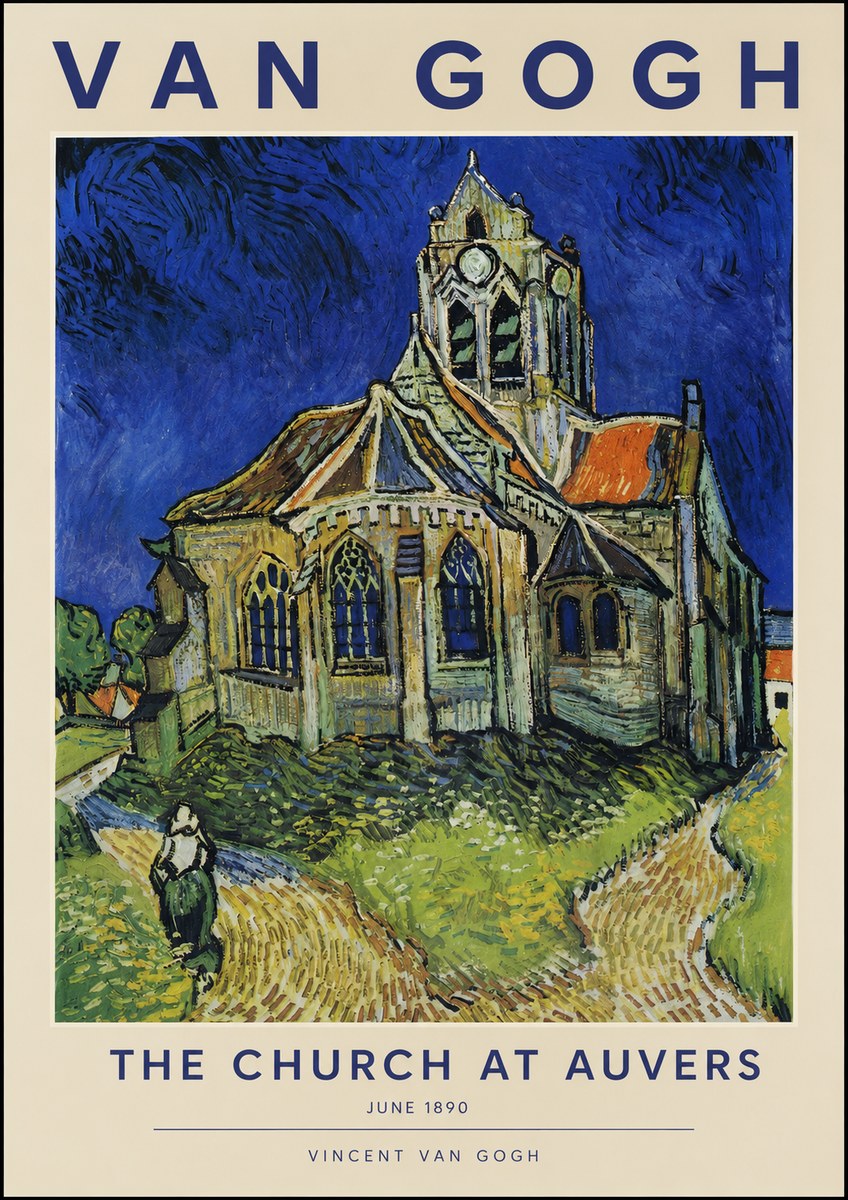 Van Gogh The Church at Auvers II No2 - Affiche