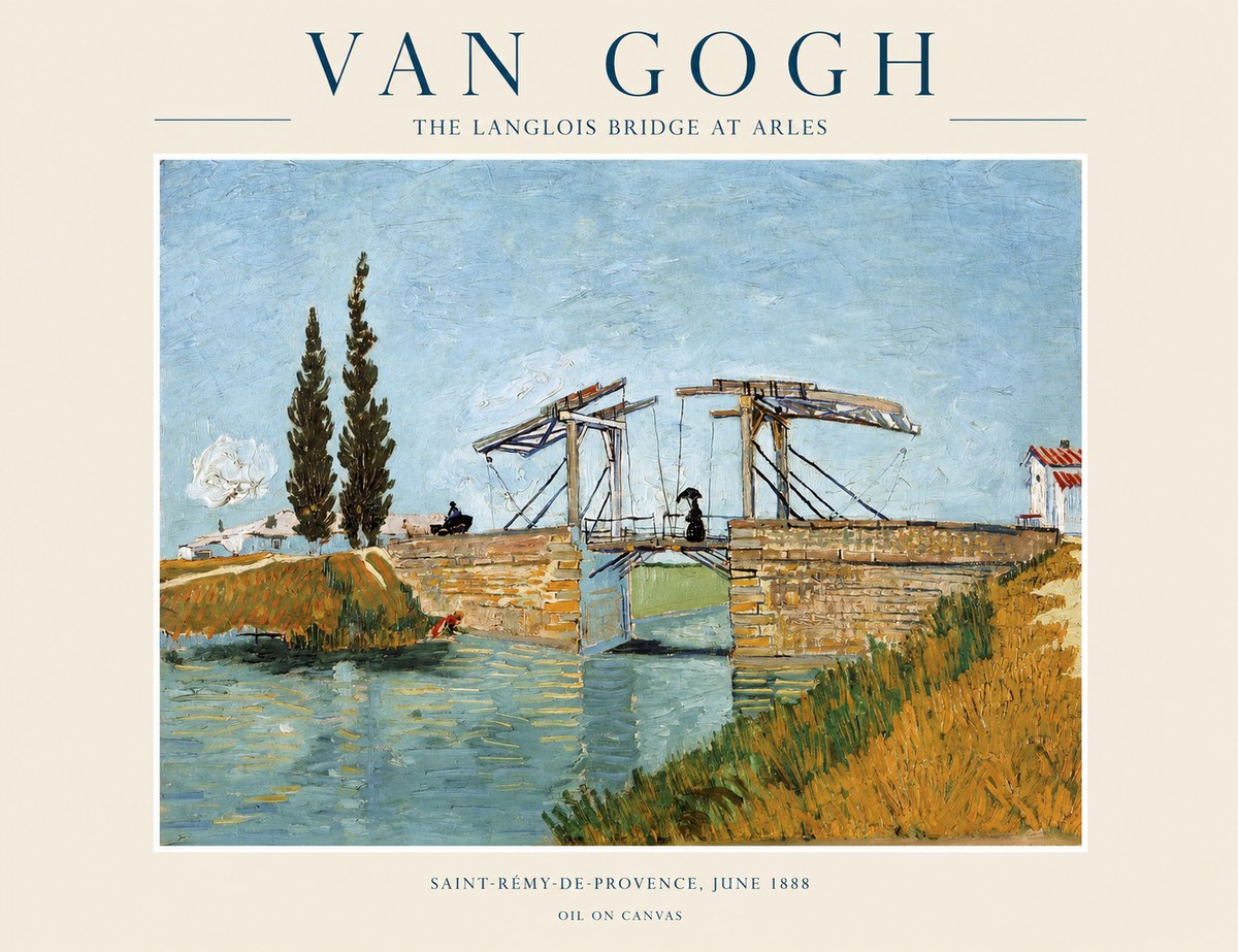 Van Gogh The Langlois Bridge at Arles No1 - Affiche