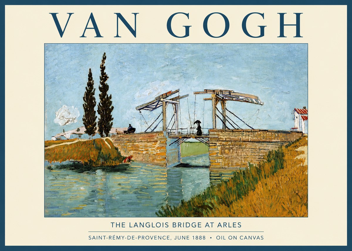 Van Gogh The Langlois Bridge at Arles No2 - Affiche