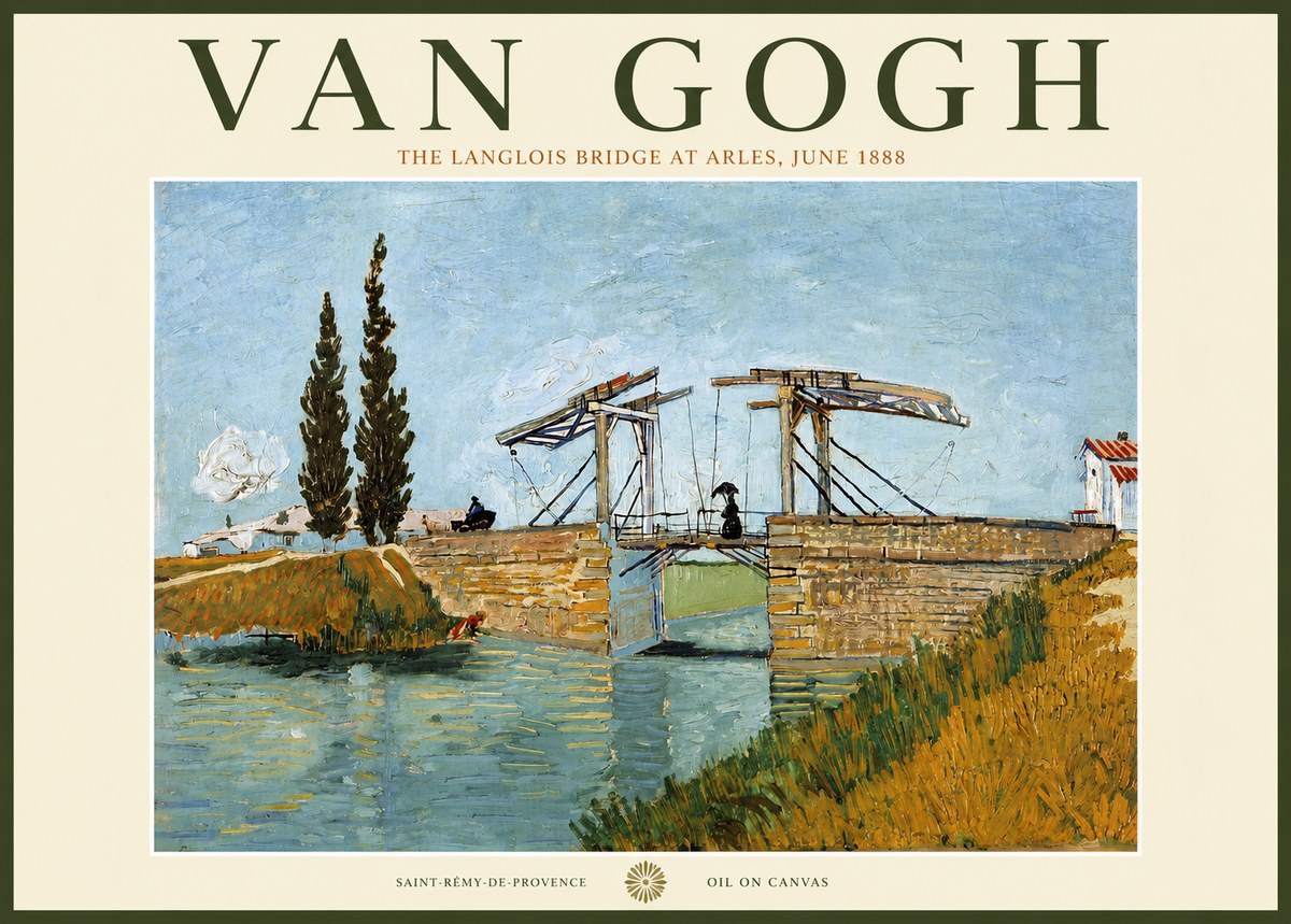 Van Gogh The Langlois Bridge at Arles No3 - Affiche
