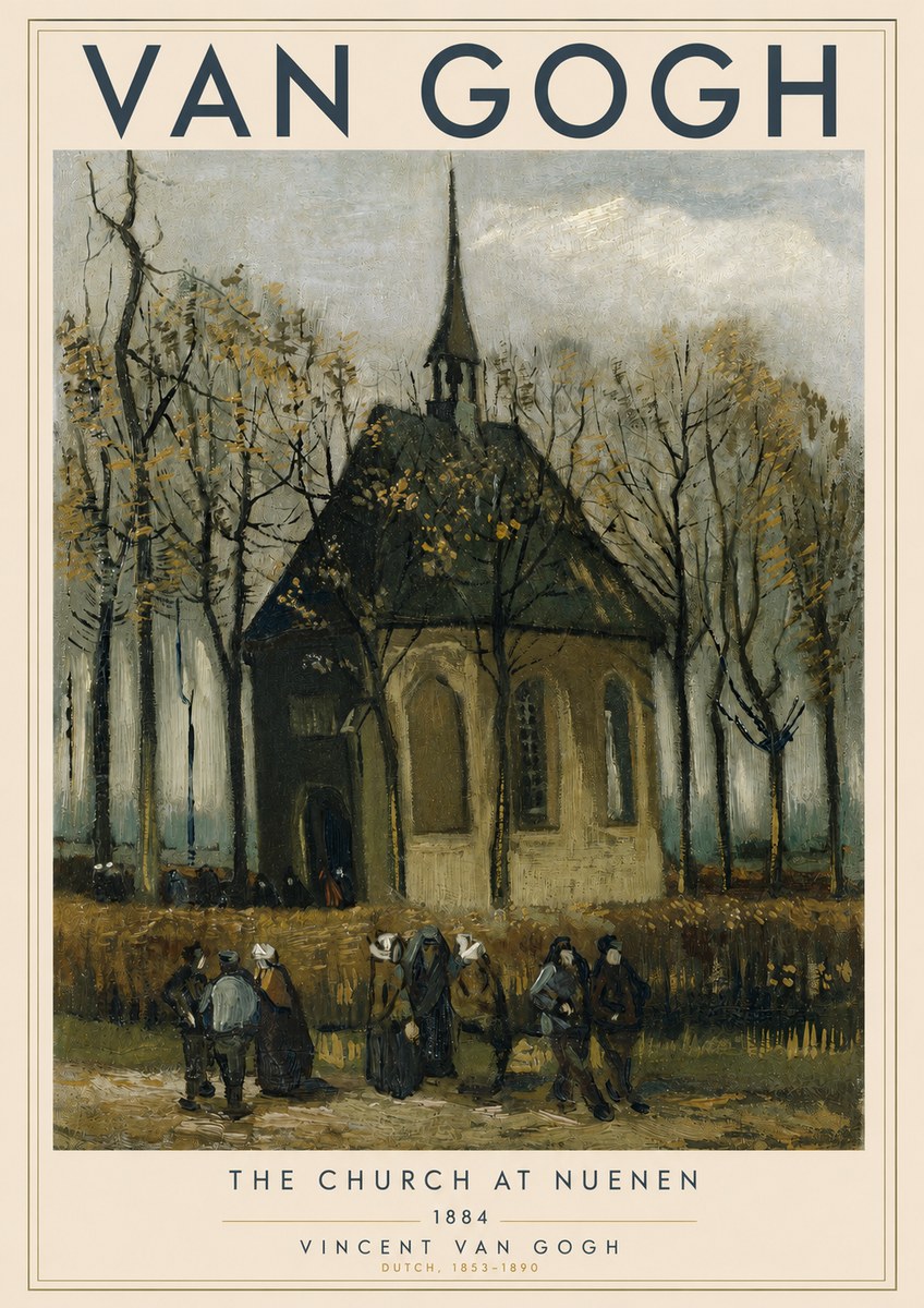 Van Gogh The Church at Nuenen No3 - Affiche