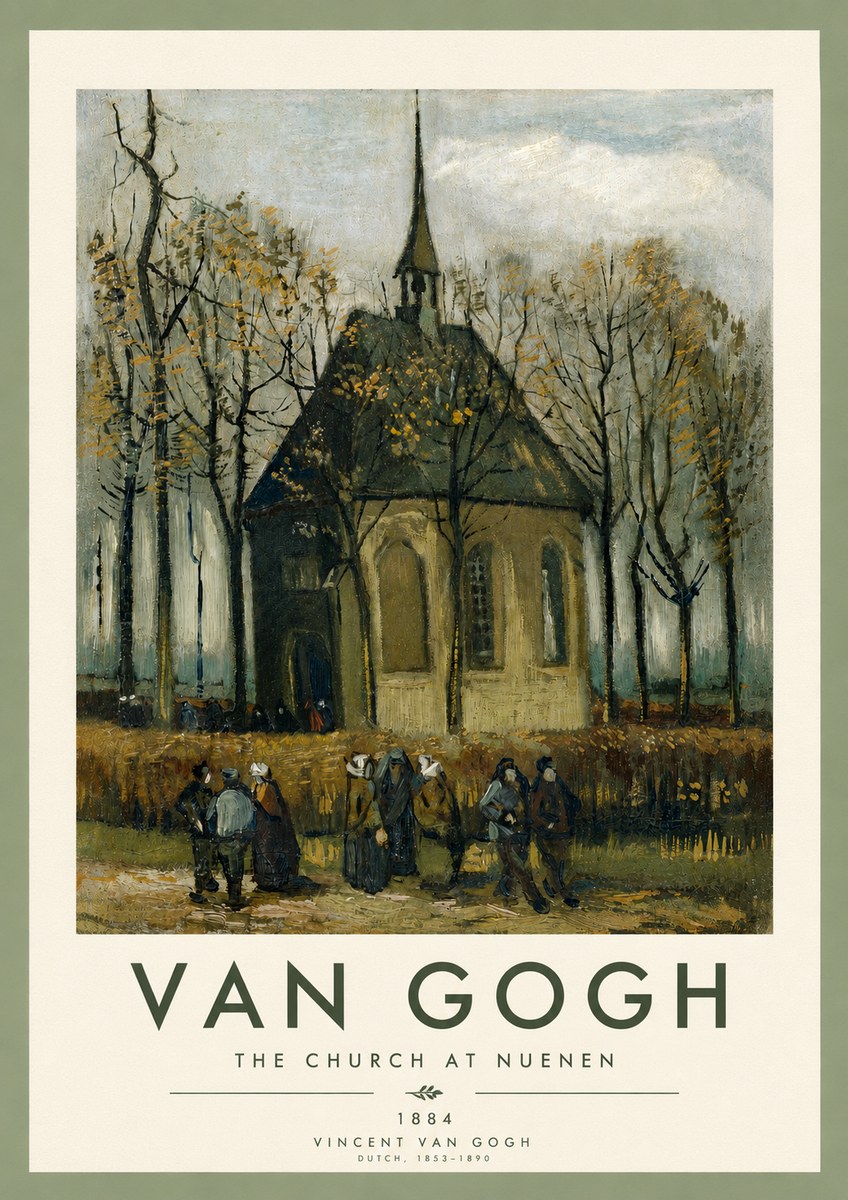 Van Gogh The Church at Nuenen No4 - Affiche