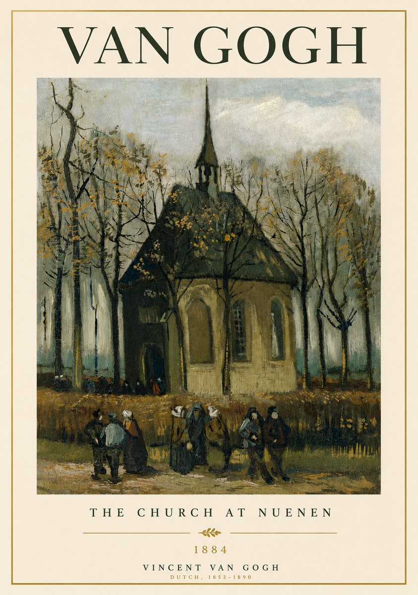 Van Gogh The Church at Nuenen No6 - Affiche