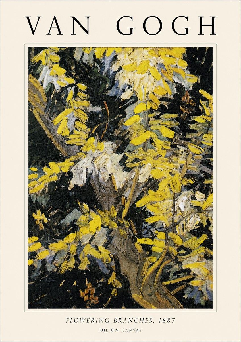 Van Gogh Flowering Branches, 1887 No1 - Affiche