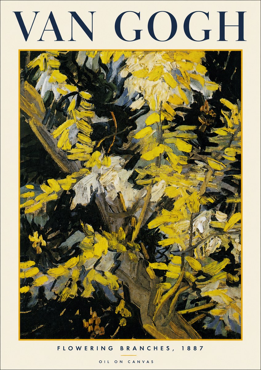 Van Gogh Flowering Branches, 1887 No3 - Affiche