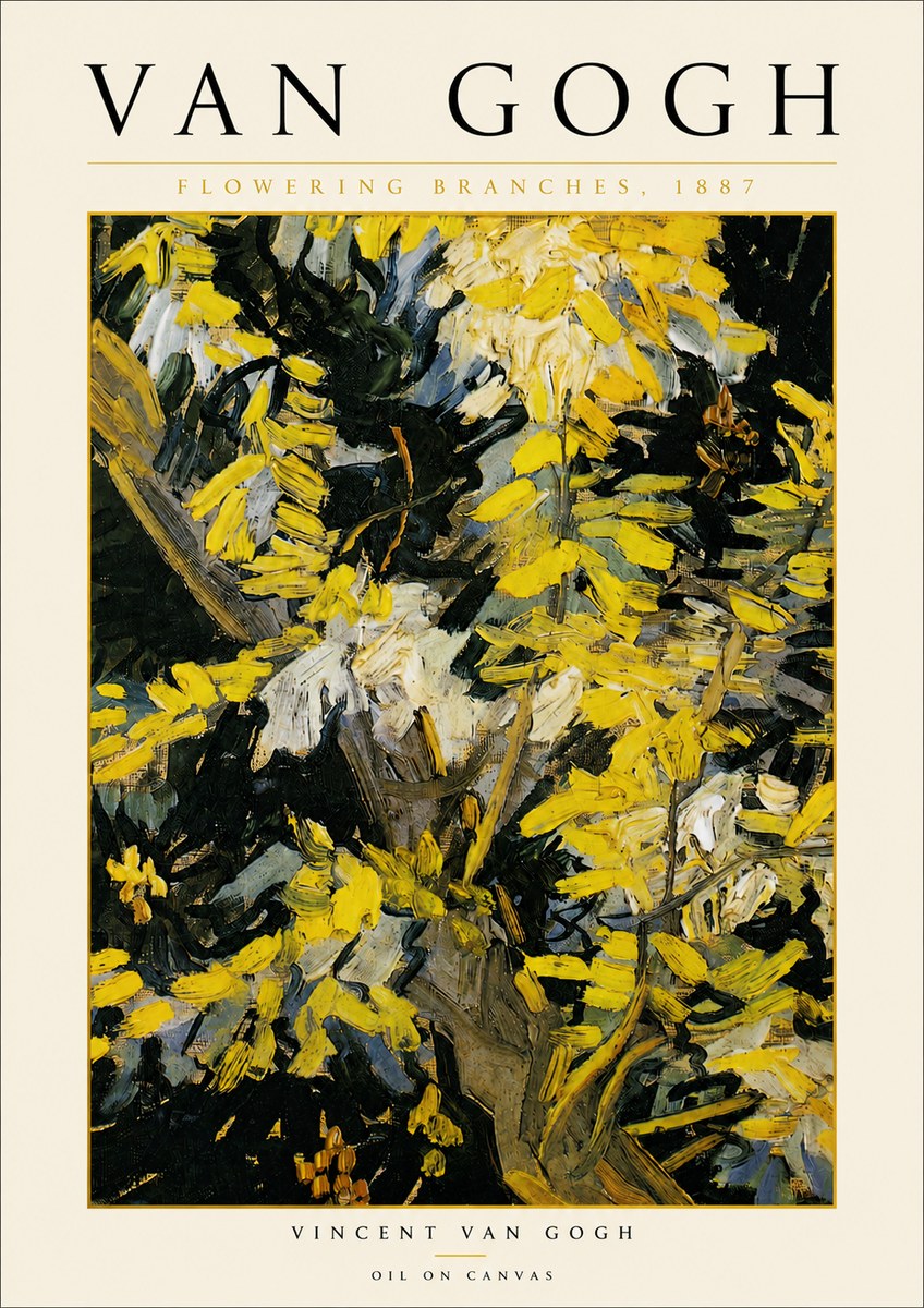 Van Gogh Flowering Branches, 1887 No5 - Affiche