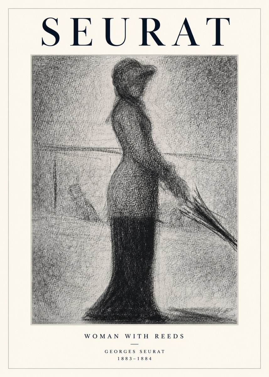 Seurat Woman with Reeds No1 - Affiche