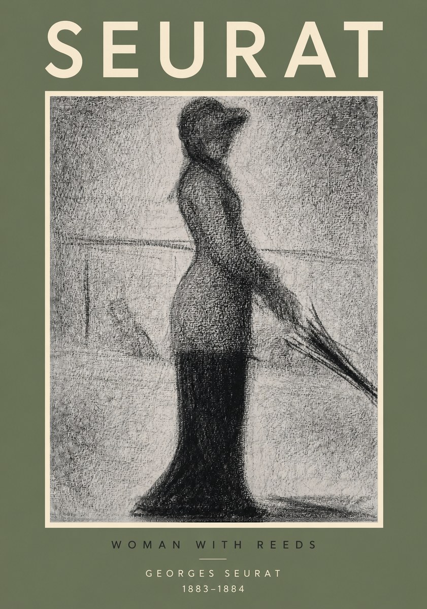 Seurat Woman with Reeds No2 - Affiche