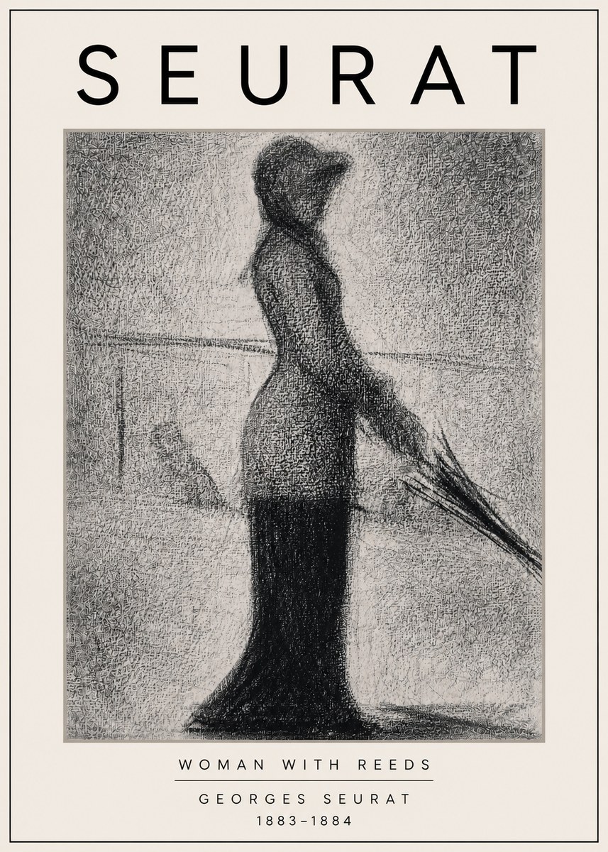 Seurat Woman with Reeds No3 - Affiche