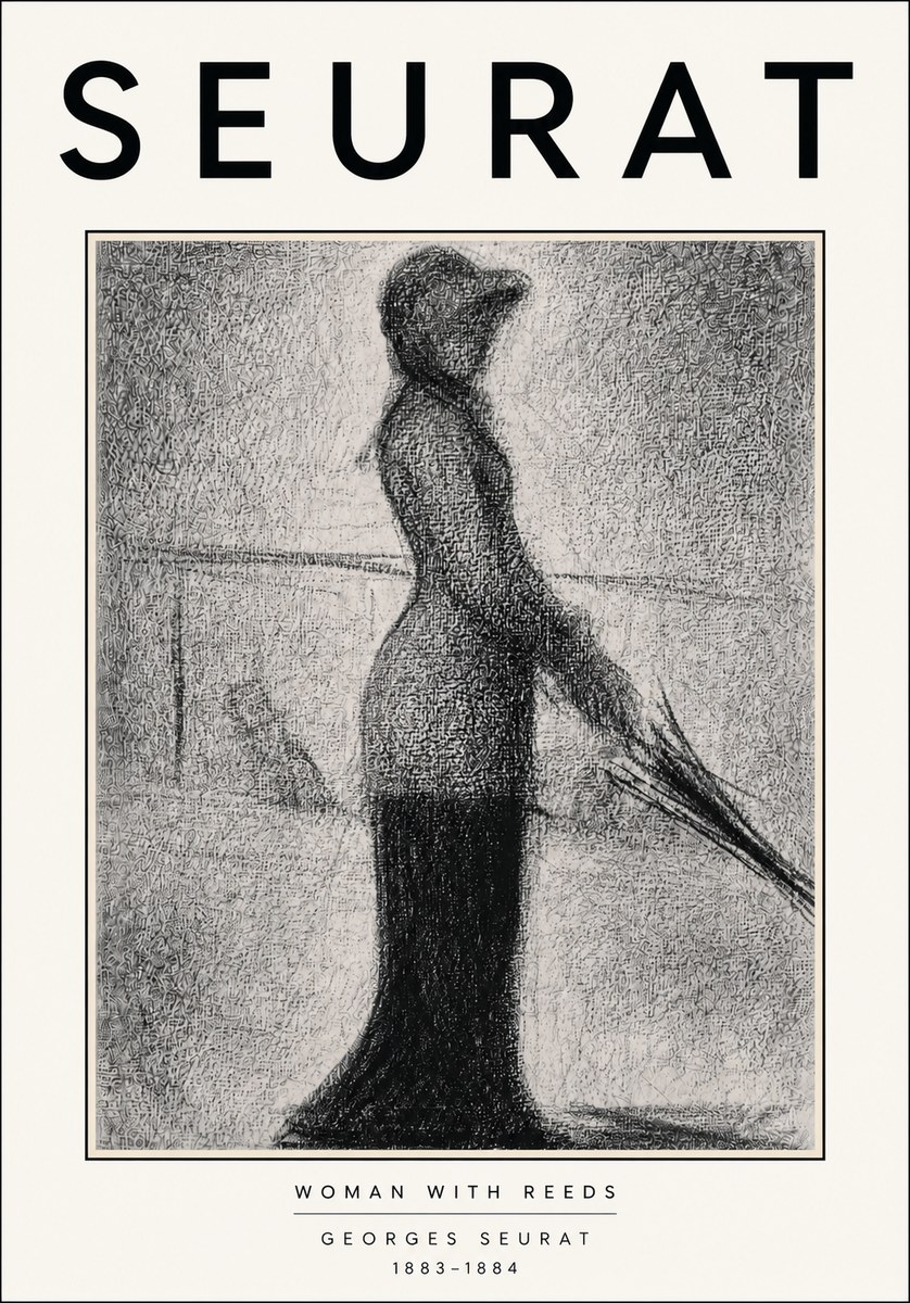 Seurat Woman with Reeds No5 - Affiche