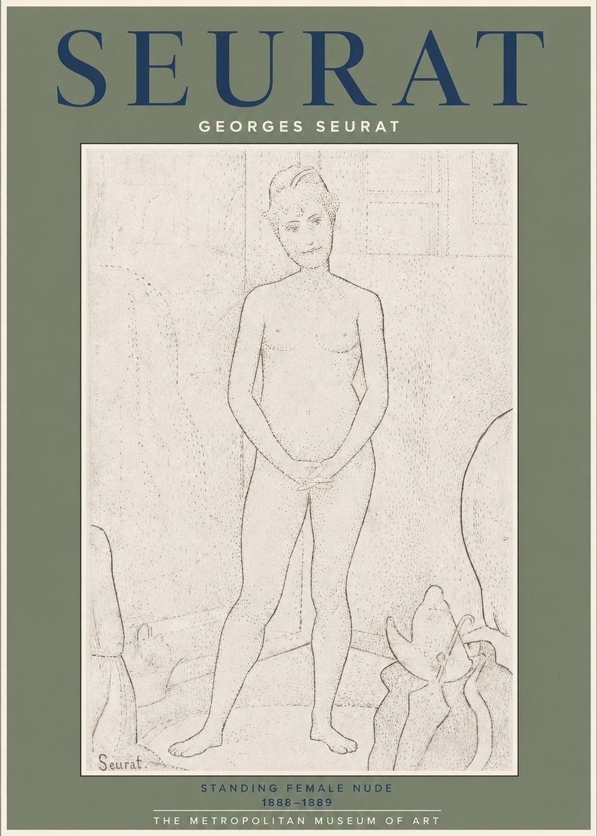 Seurat Standing Female Nude No2 - Affiche