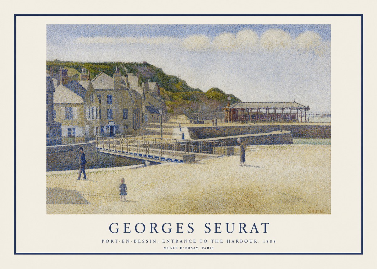 Seurat Port-en-bessin, Entrance to the Harbour, 1888 No1 - Affiche