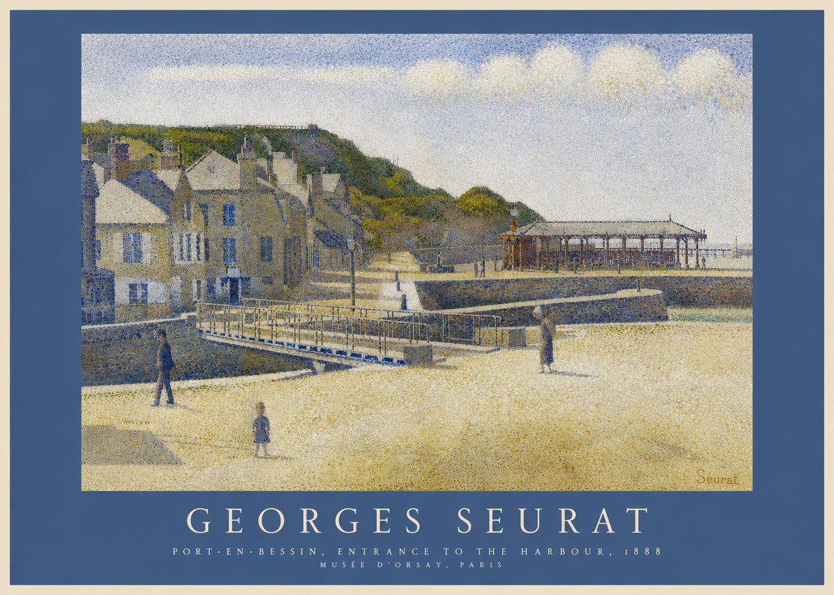 Seurat Port-en-bessin, Entrance to the Harbour, 1888 No2 - Affiche
