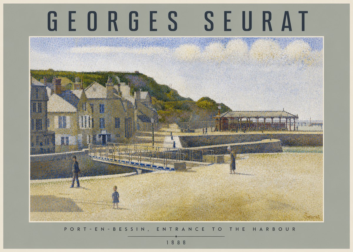 Seurat Port-en-bessin, Entrance to the Harbour, 1888 No4 - Affiche