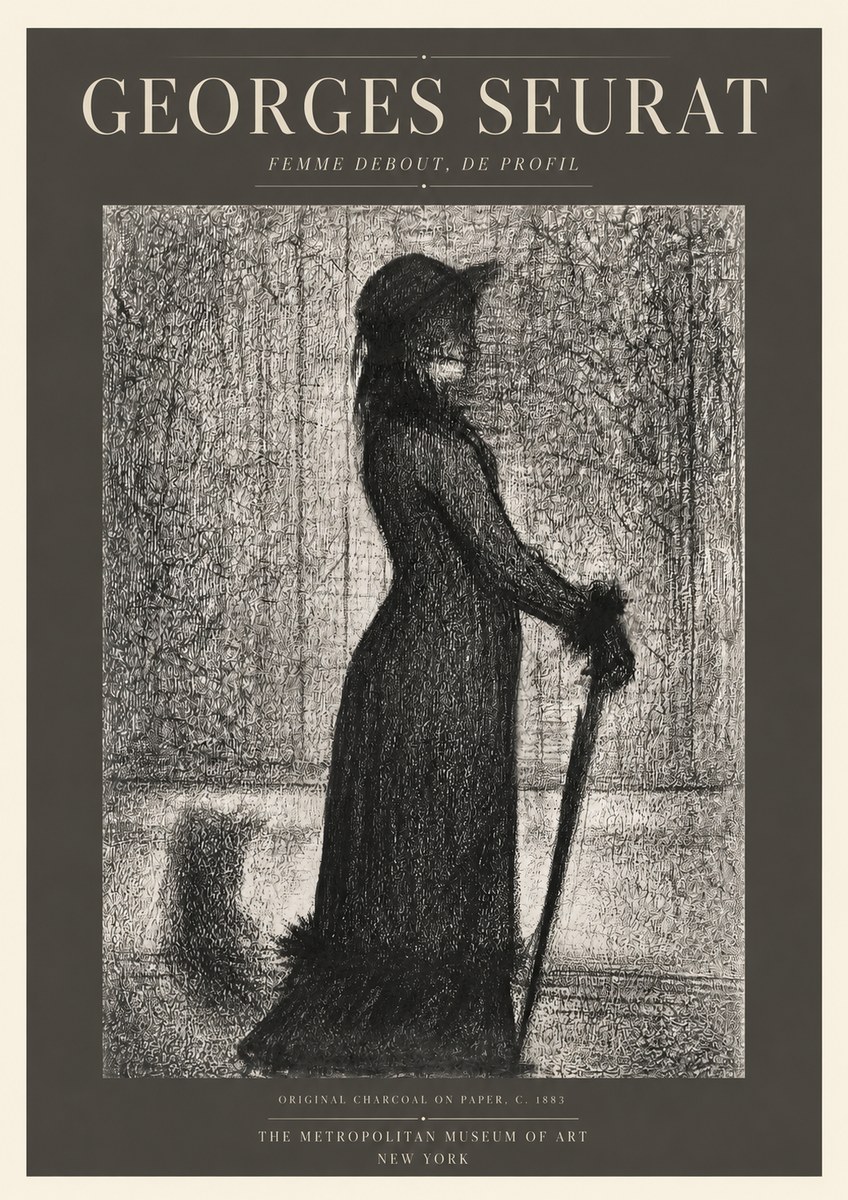 Seurat Femme Debout, De Profil No3 - Affiche