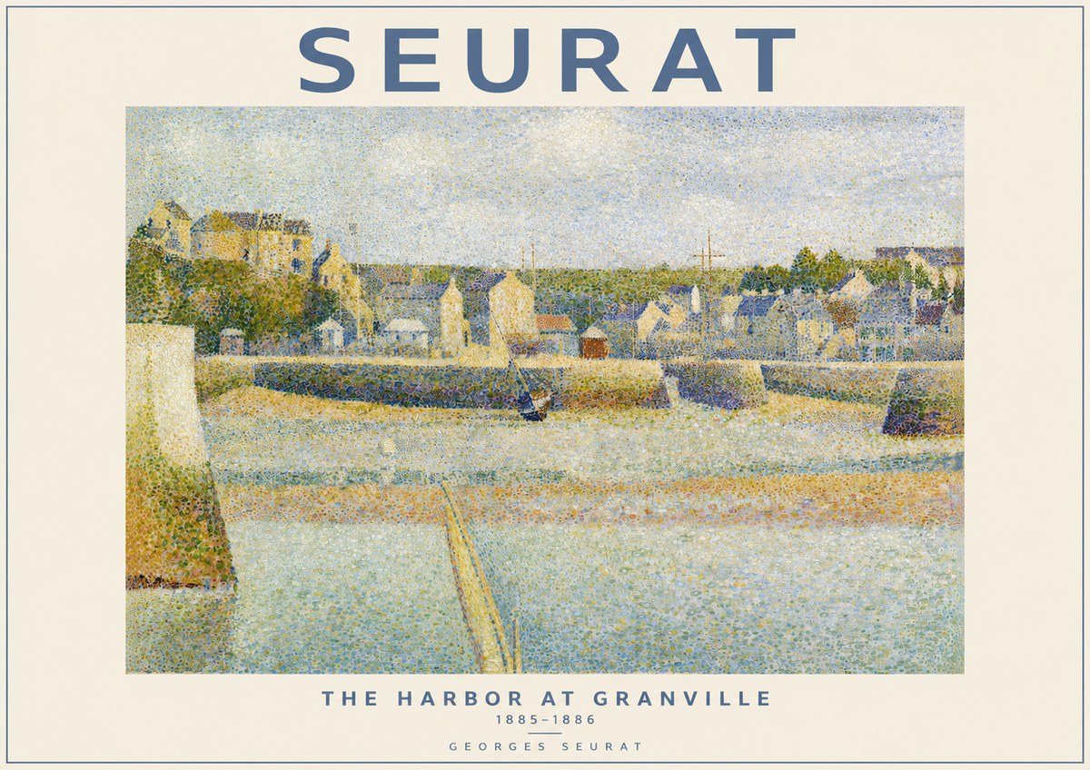 Seurat The Harbor at Granville No2 - Affiche