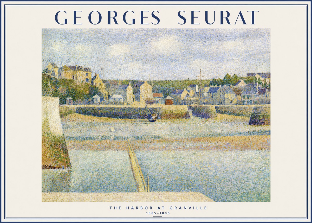Seurat The Harbor at Granville No3 - Affiche