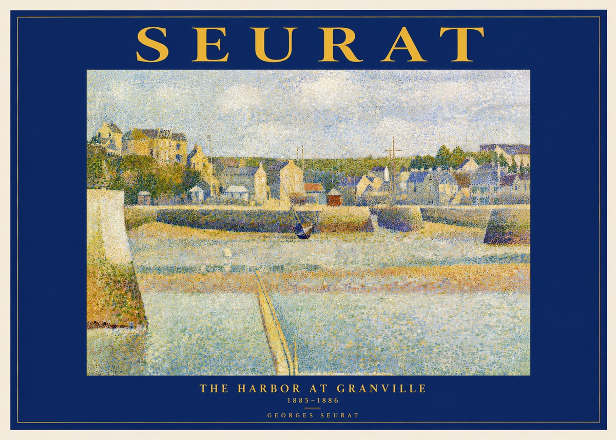 Seurat The Harbor at Granville No4 - Affiche