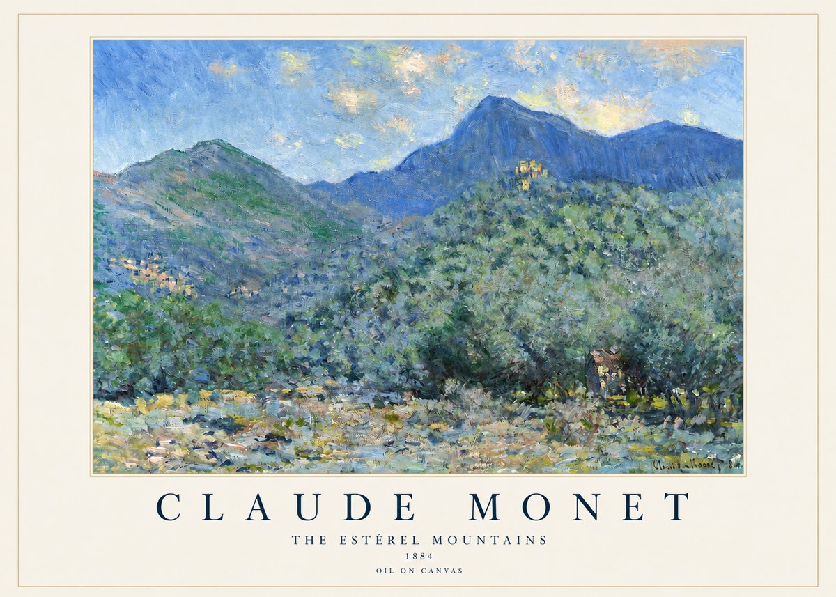 Monet The Estérel Mountains No2 - Affiche