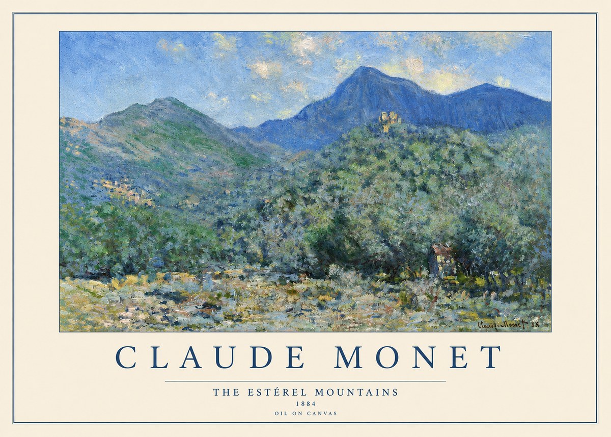 Monet The Estérel Mountains No3 - Affiche