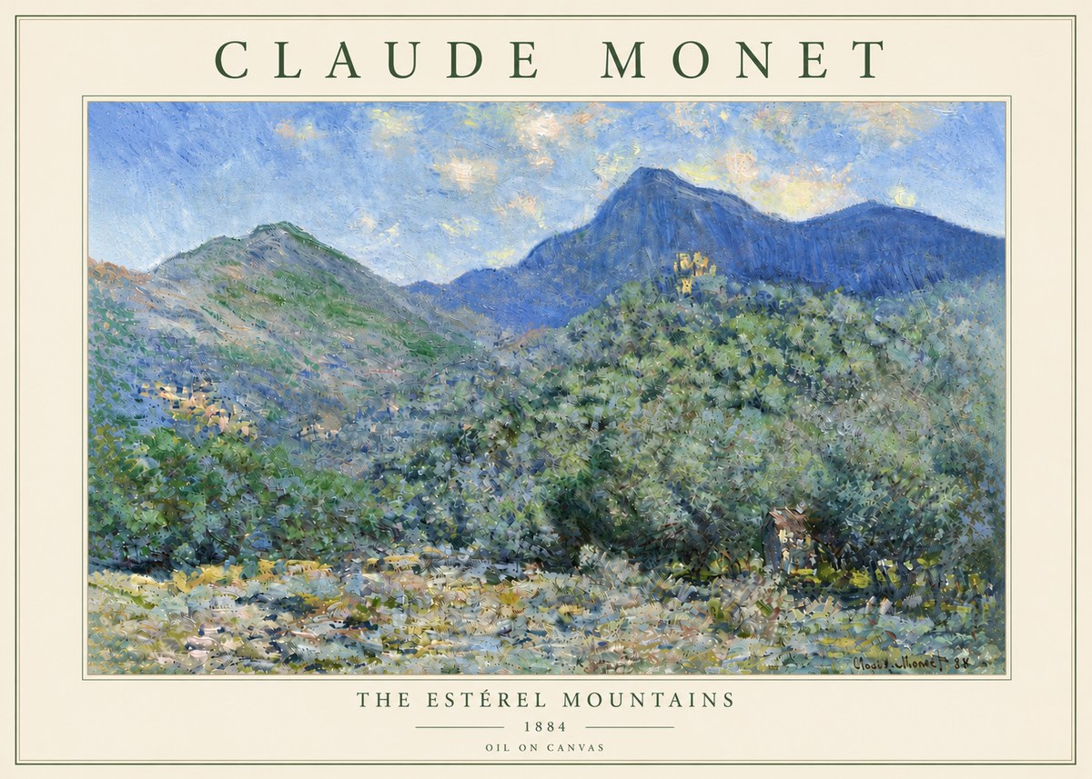 Monet The Estérel Mountains No6 - Affiche