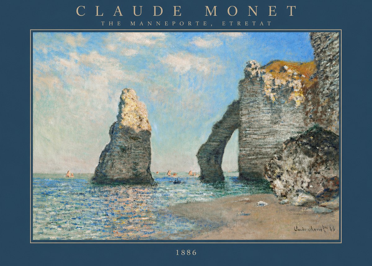 Monet The Manneporte, Etretat No3 - Affiche